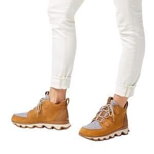 Sorel Caribou Kinetic Boots Lace Up Ankle Waterproof Fleece Cozy Camel Brown 8